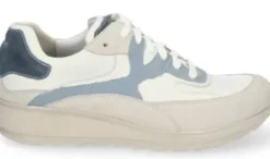 Durea - Wijdte H - Wit met Blauw - 7272 - Uitneembaar voetbed